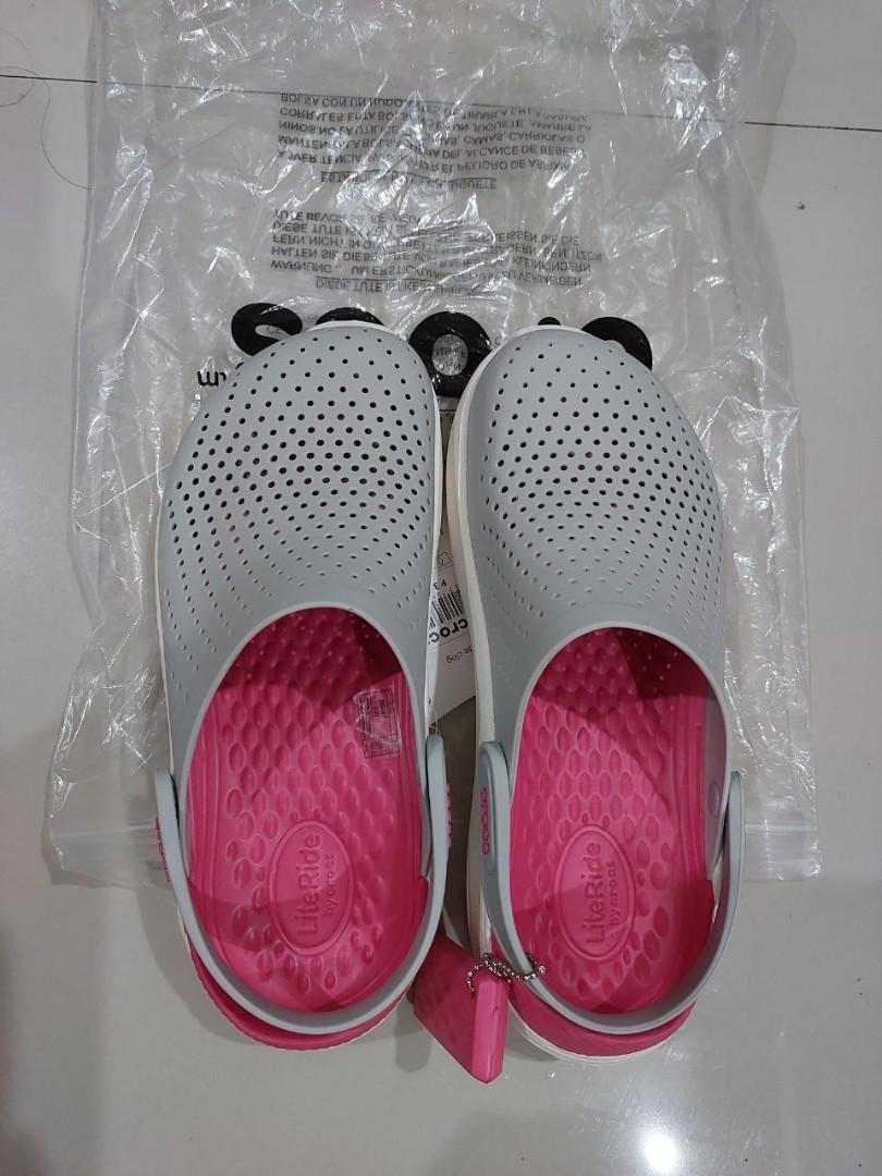 Crocs literide gray pink deals
