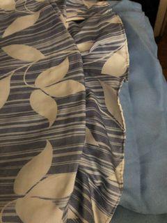 Decluttering Well Maintained Light Blue and White Long thick curtain 2 pieces