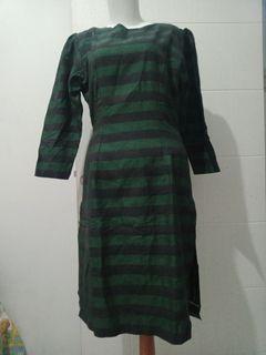 Dress salur hijau