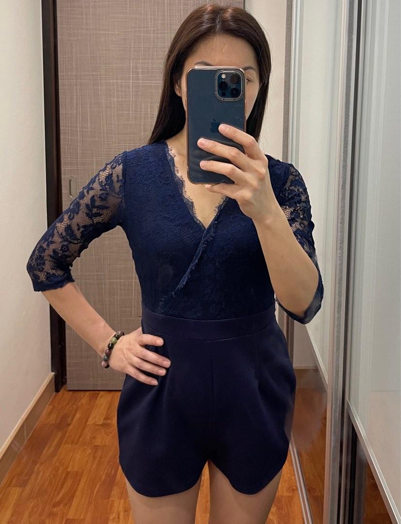 Dress up forever blue lace rompers Women s Fashion Dresses