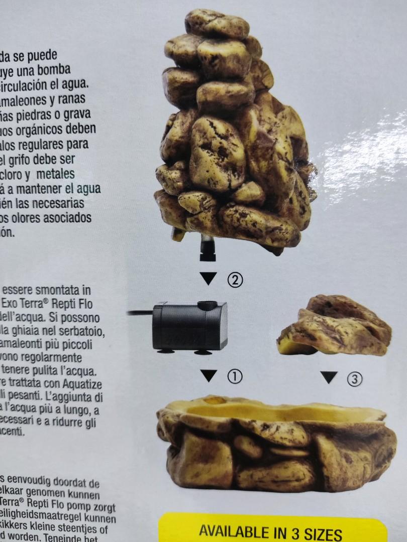 Exo Terra Pebble WaterFall Medium 19x21x18cm, Pet Supplies, Homes