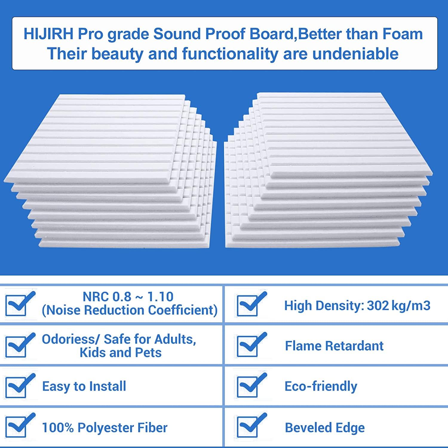 [FIBER] 16 Pcs Pro Grade Sound Proof Boards,Acoustic Panels,Premium