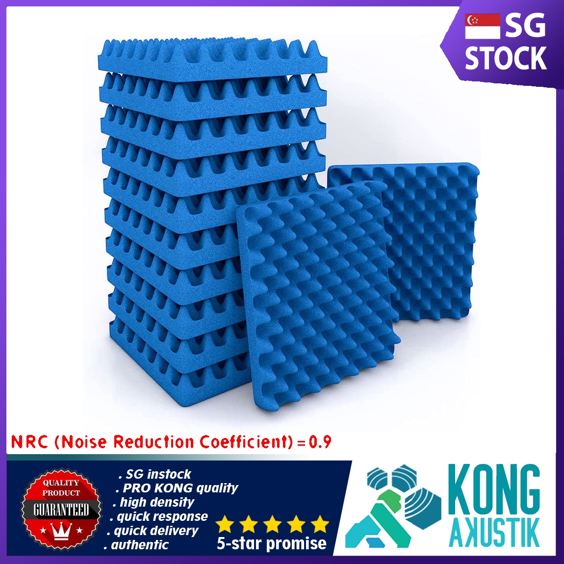 [FOAM] Panel Egg Crate Foam Cushion 20x20x2 inch Acoustic Panels Sound