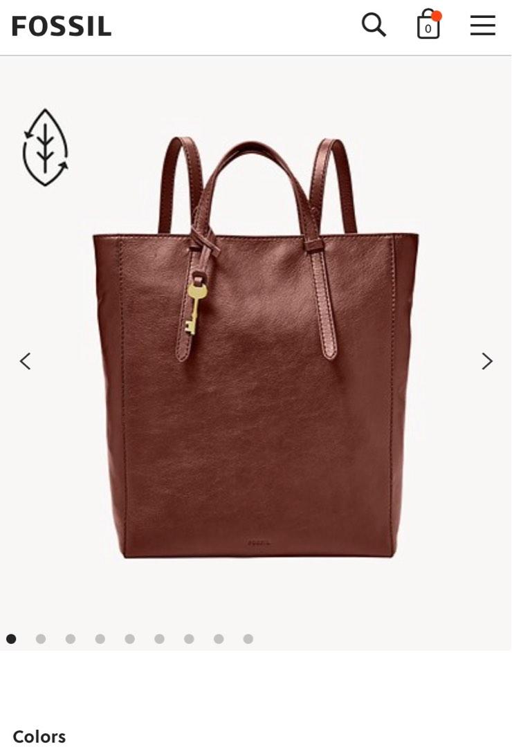 Fossil 3 in 1 Camilla Leather Convertible Bag Backpack Tote Top Handle