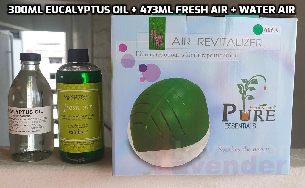 FREE 3 in 1 water Air cleaner with 300ML Eucalyptus oil + 473ml Fresh Air, Beauty & Personal