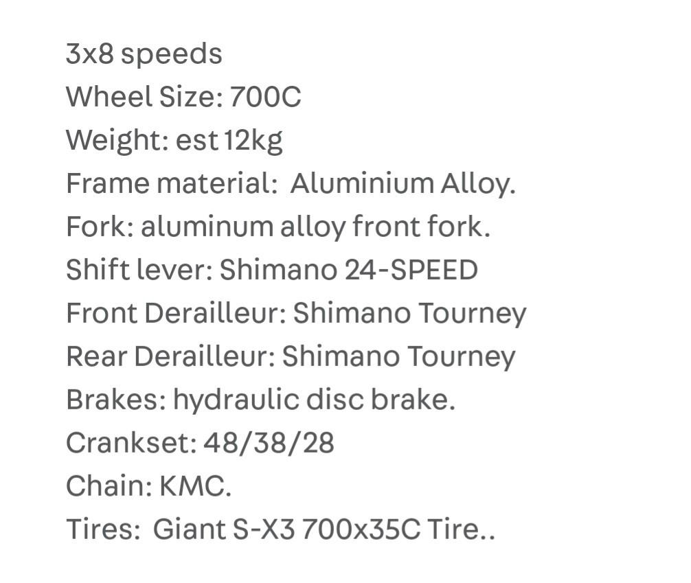 JUL22 GIANT Escape 1 Upgraded Bike, Sports Equipment, Bicycles & Parts