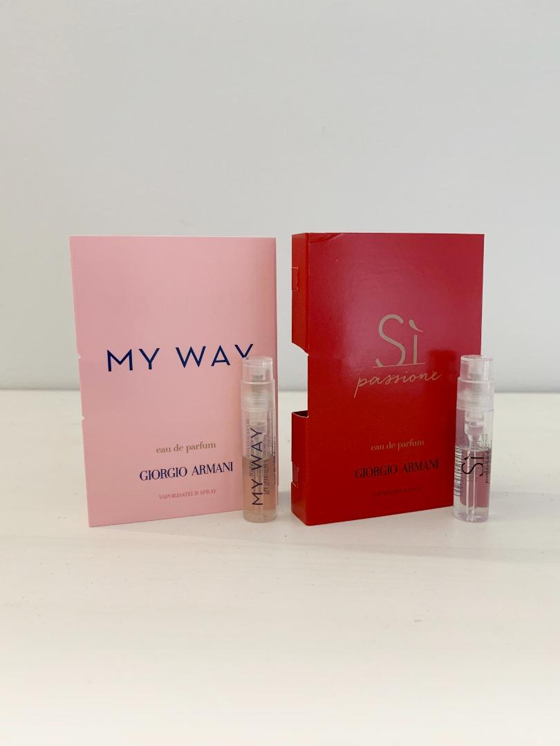 Giorgio Armani My Way & Si Passion Eau De Parfum Samples, Beauty & Personal  Care, Fragrance & Deodorants on Carousell
