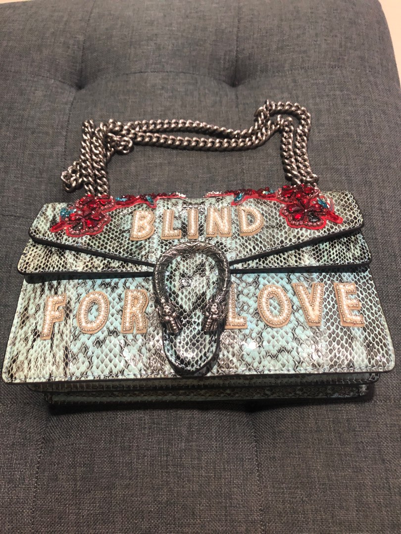 Gucci Dionysus Blind For Love Phyton Pearl Crystal Fesyen Wanita