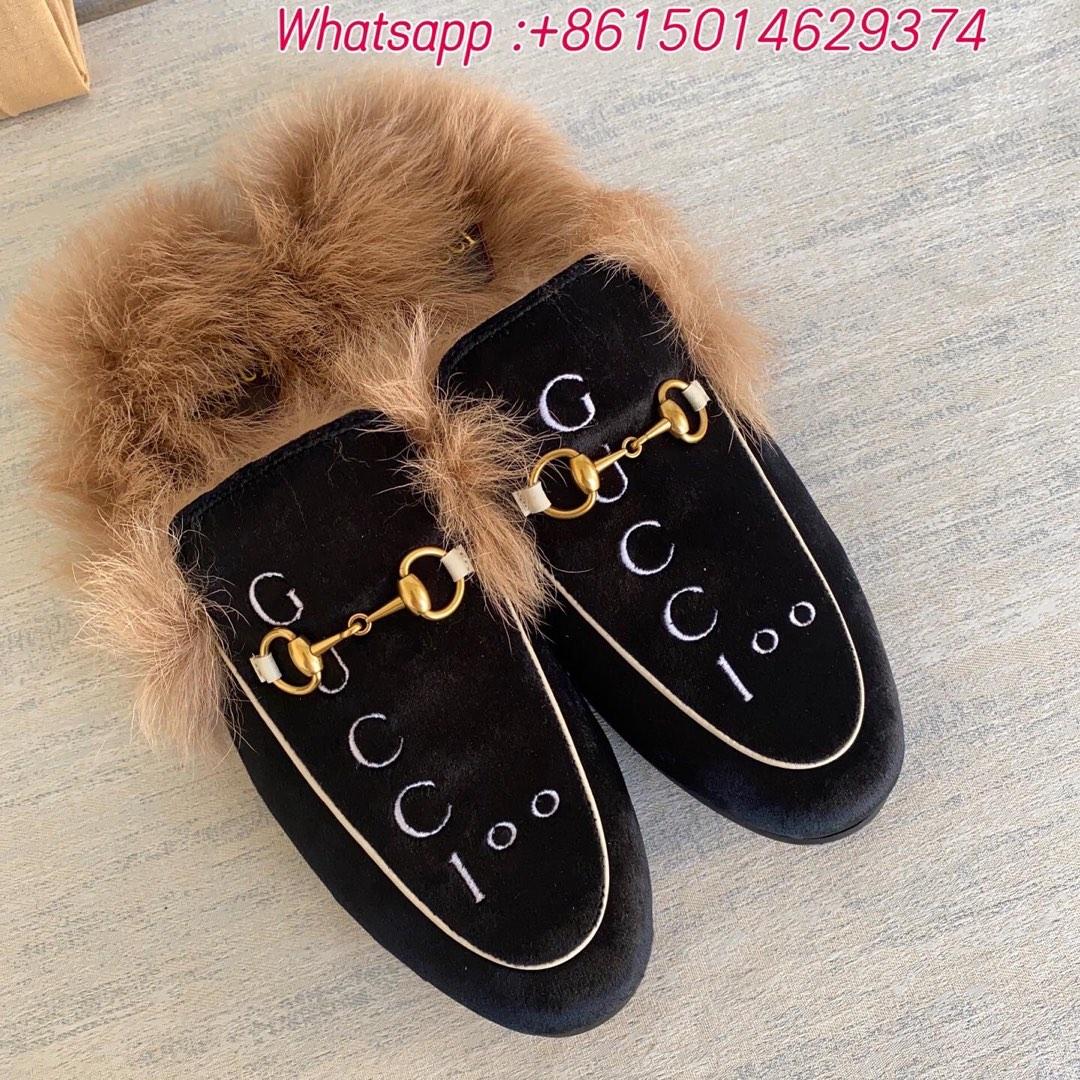 Gucci fuzzy hotsell slippers