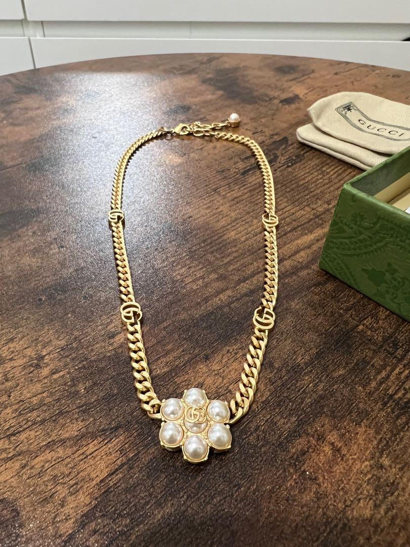 Gucci necklace pearl best sale