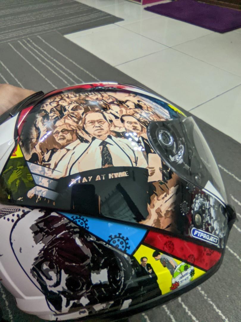 Helmet KYT HELLCAT frontliner, Motorbikes on Carousell