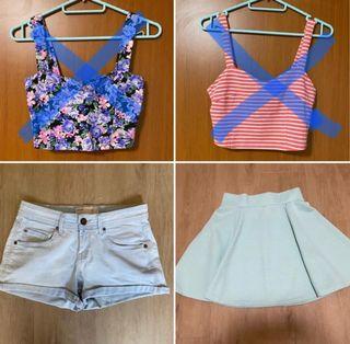 H&M skirt & Cotton On Denim shorts  (Size S)