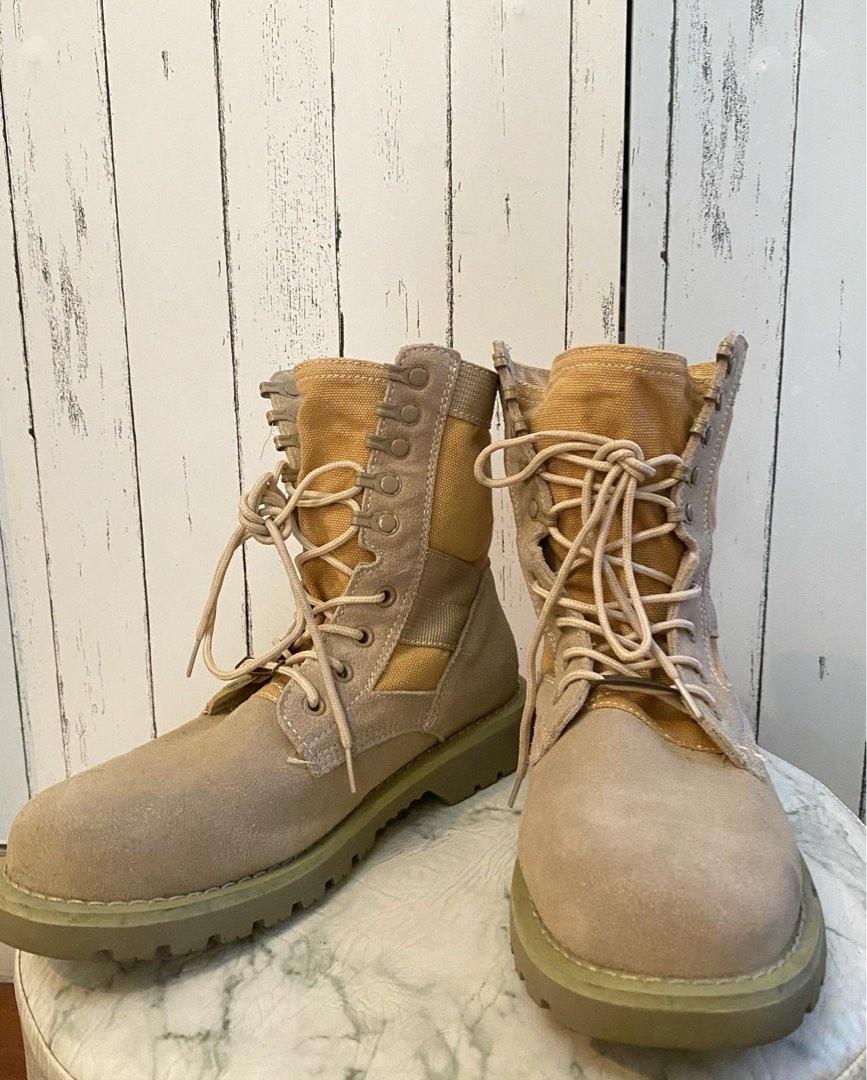 HQ High cut Beige Combat BOOTS, Women's Fashion, Footwear, Boots on Carousell