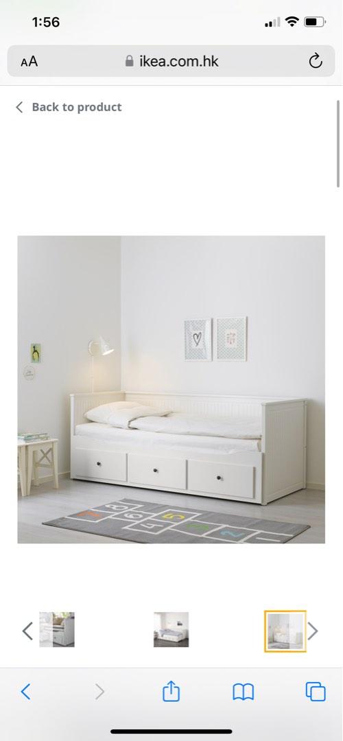Ikea Hemnes Day Bed Converts to king, 傢俬＆家居, 傢俬, 床架及床褥 Carousell