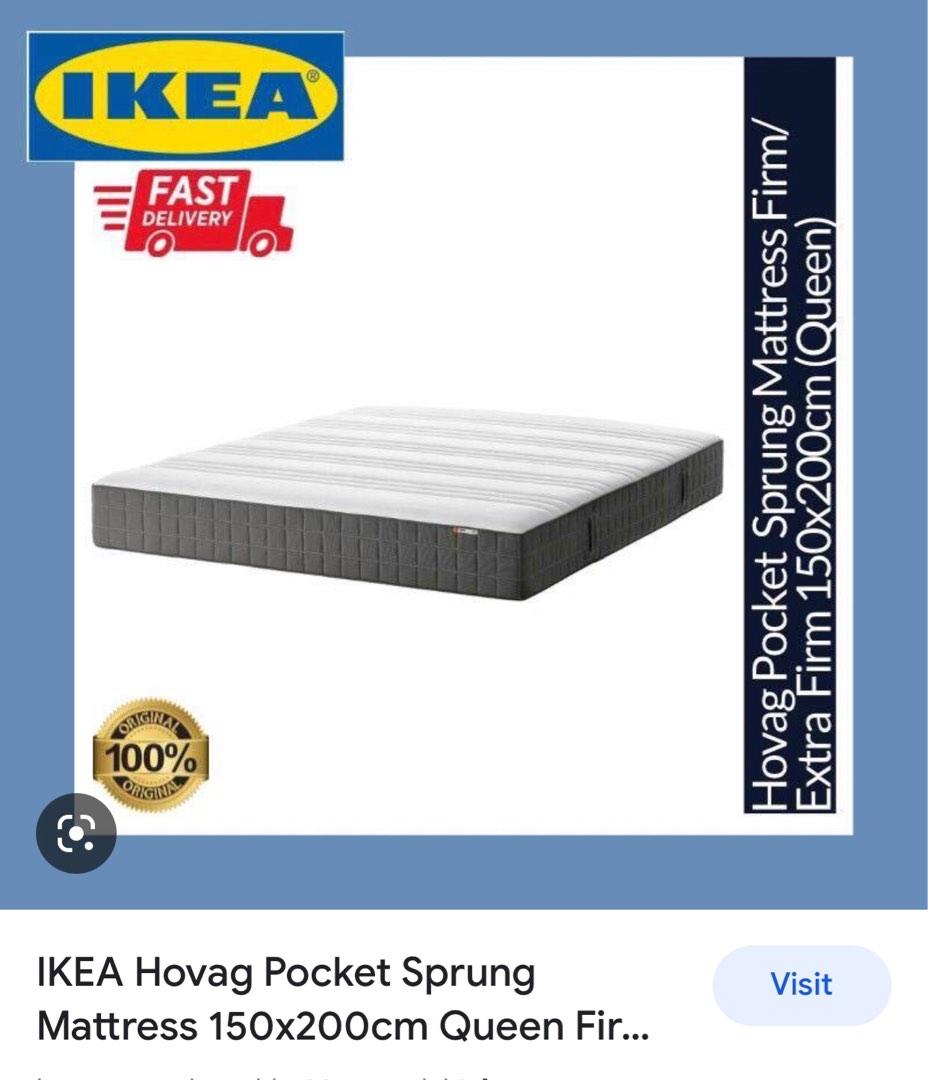 IKEA queen size bed and mattress, Furniture & Home Living, Furniture