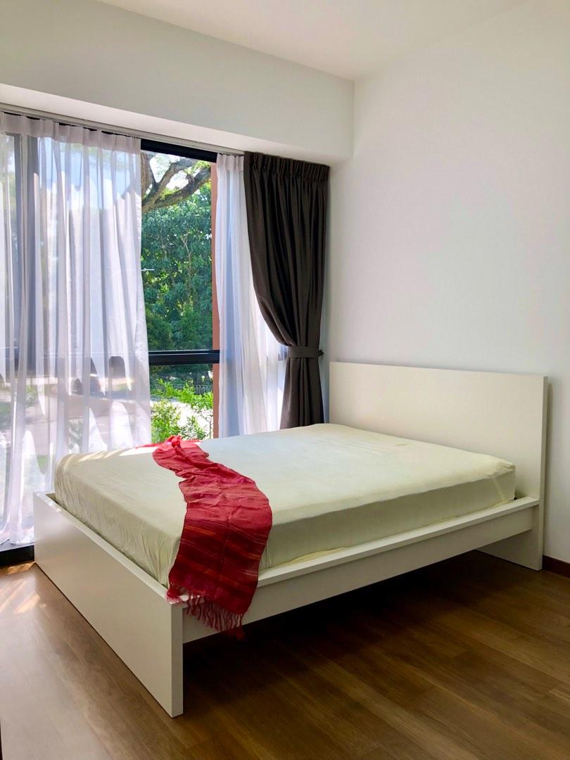 IKEA queen size bed and mattress, Furniture & Home Living, Furniture