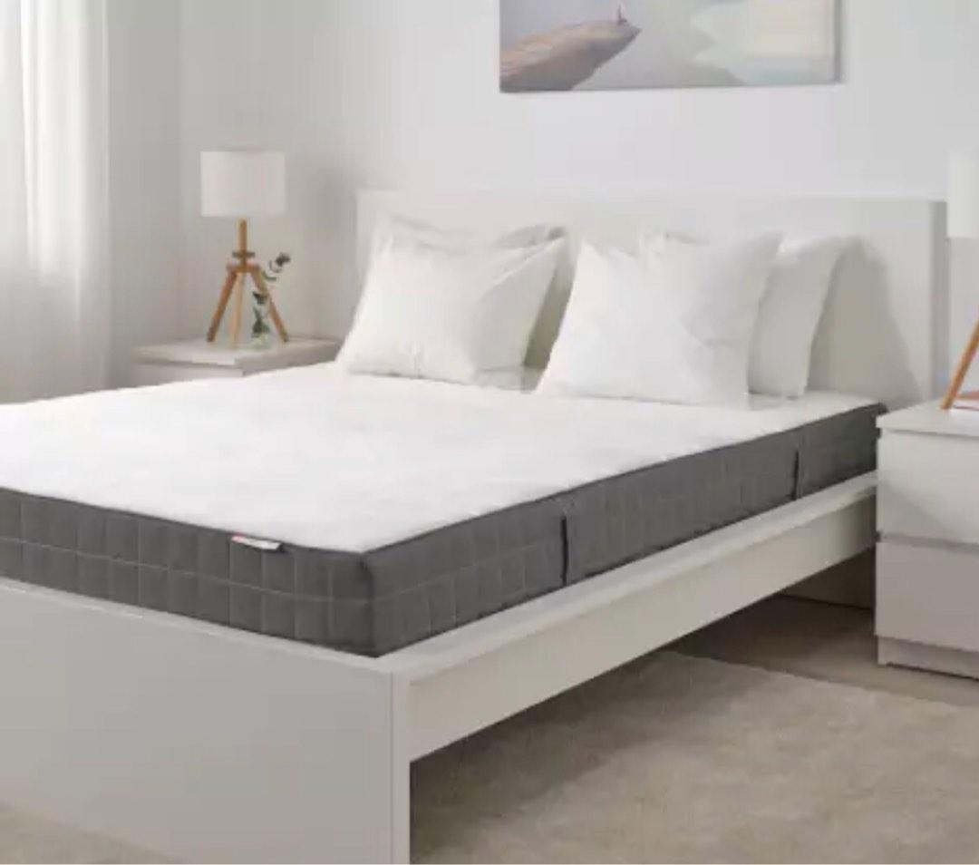 IKEA queen size bed and mattress, Furniture & Home Living, Furniture