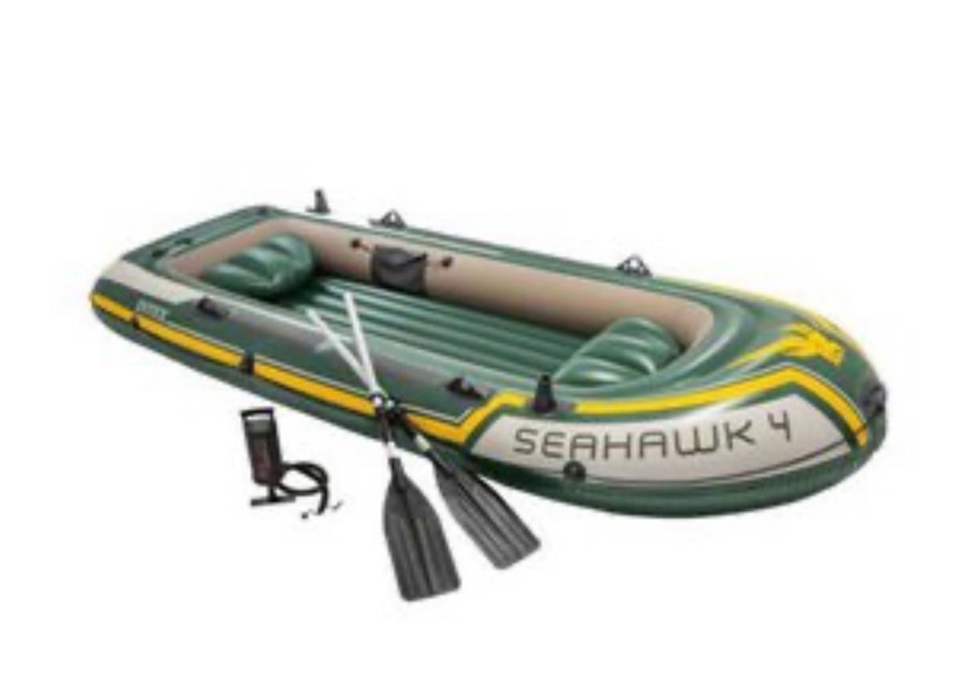 Intex Seahawk 4 inflatable boat with outboard motor mounting ...