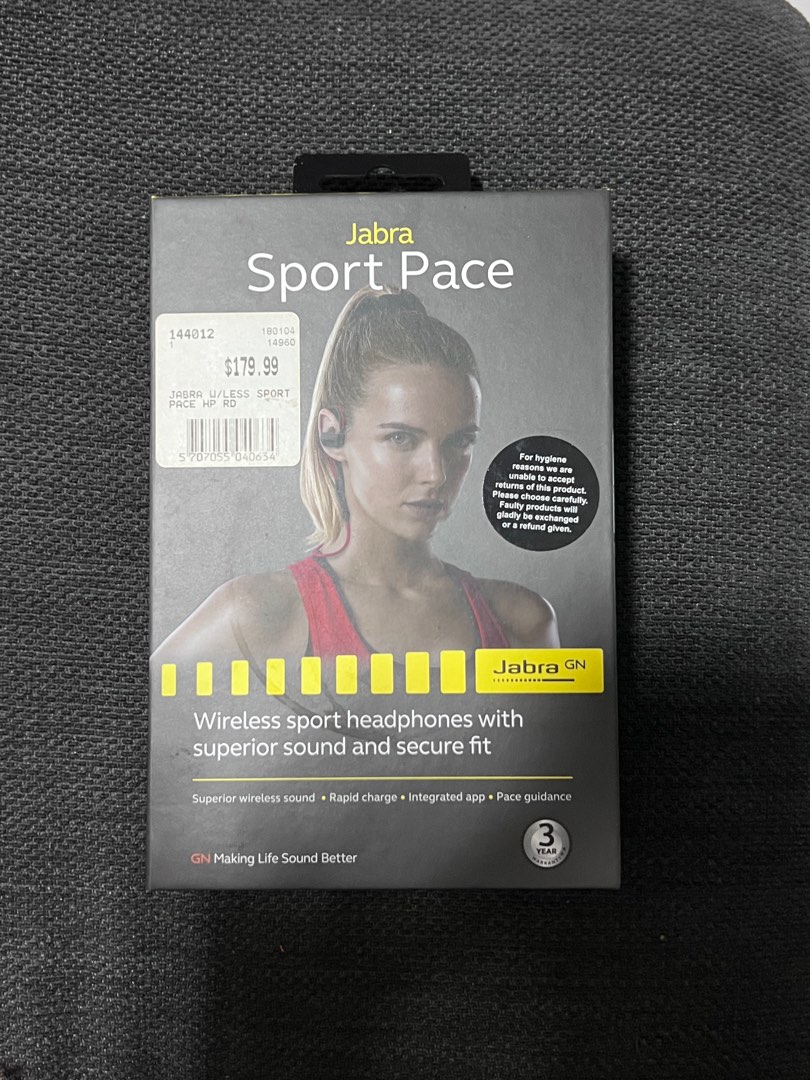 Jabra Sport Pace Wireless Bluetooth Earbuds Audio Headphones