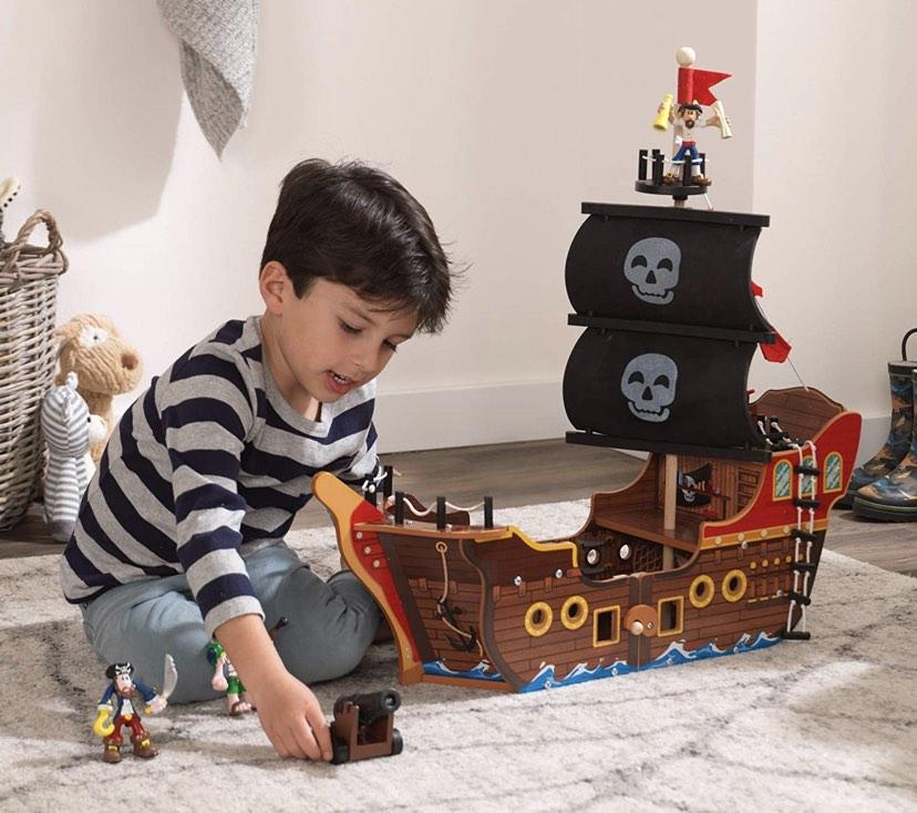 KidKraft Wooden Pirate Ship Playset, Hobbies & Toys, Toys & Games on