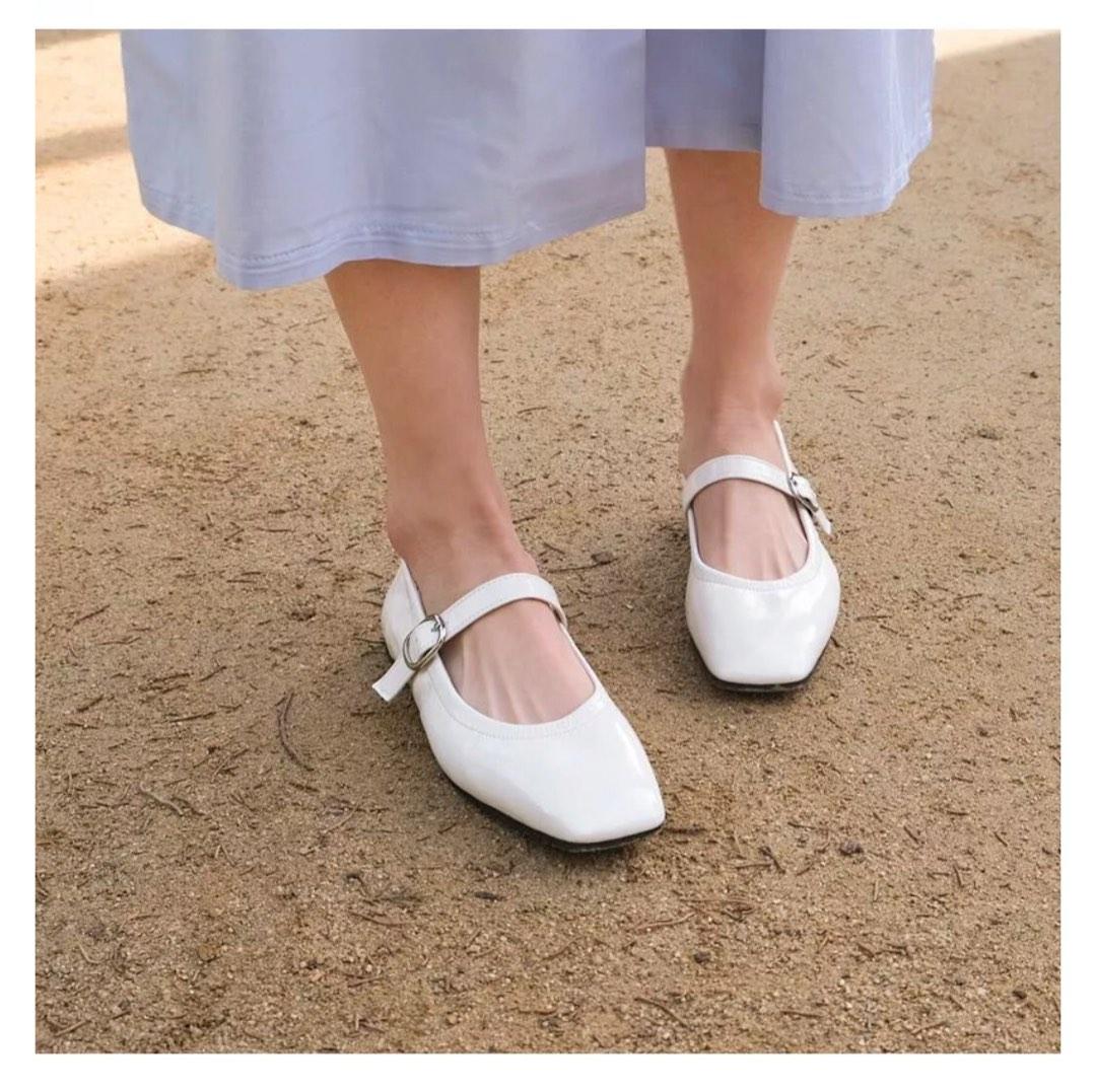 White mary top janes flat