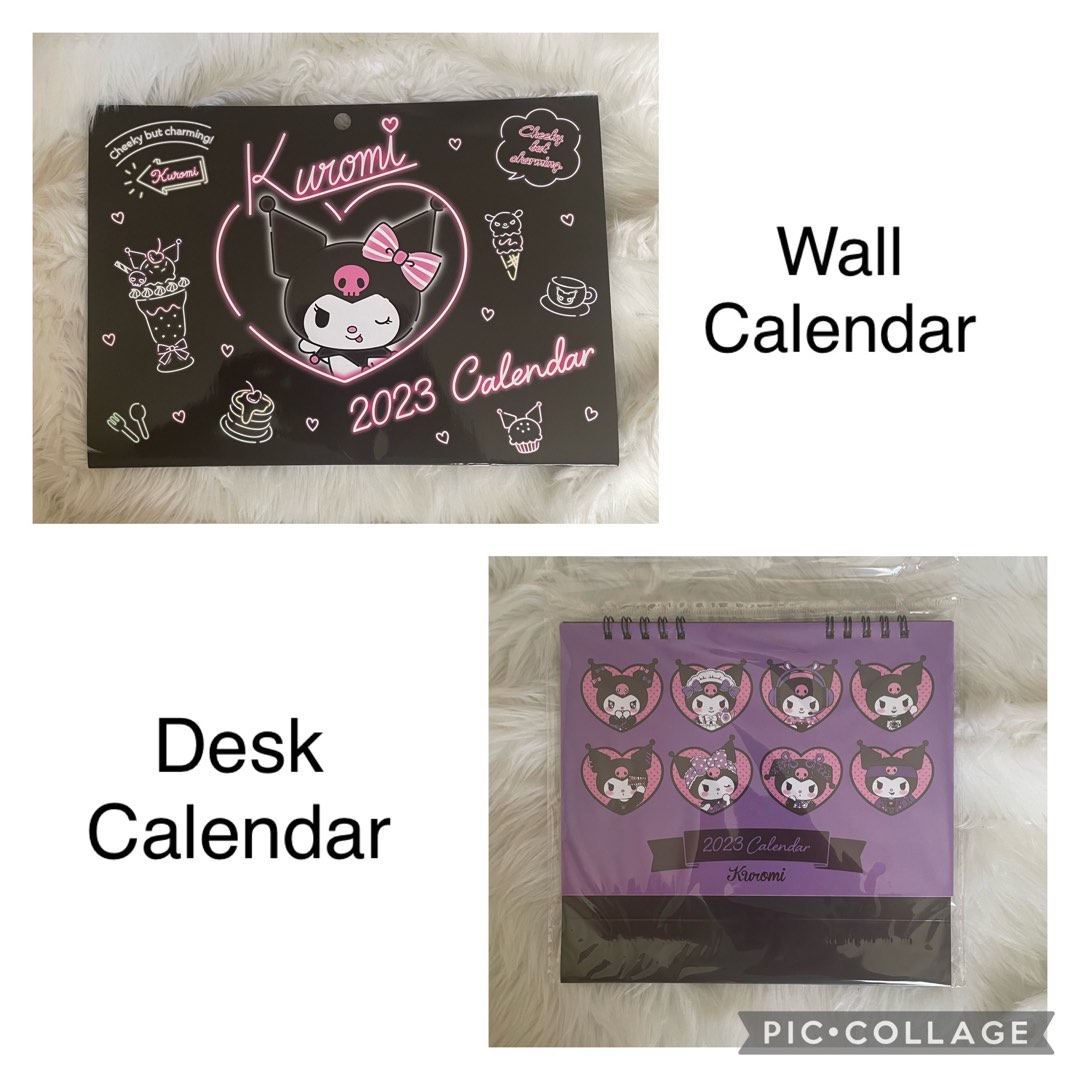 Kuromi Wall and Desk Calendar 2023, Hobbies & Toys, Stationary & Craft