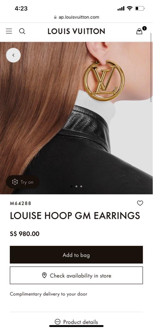 Louis Vuitton Louise Hoop Earrings GM