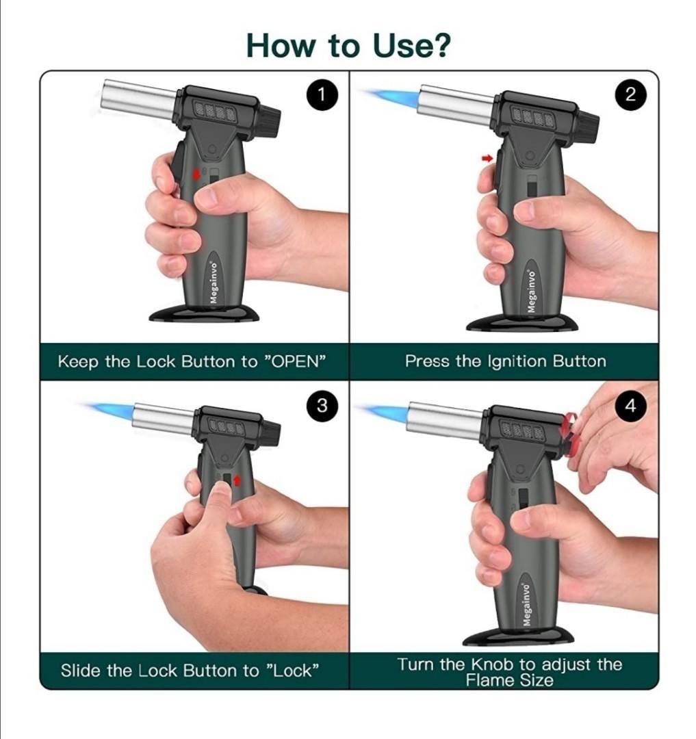 Megainvo Butane Torch Kitchen Torch Lighter Culinary Butane Torch