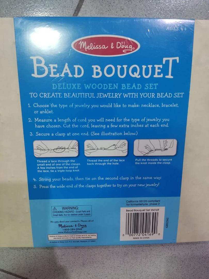 Melissa & Dough Bead Bouquet Deluxe Wooden Bead Set - Brand new