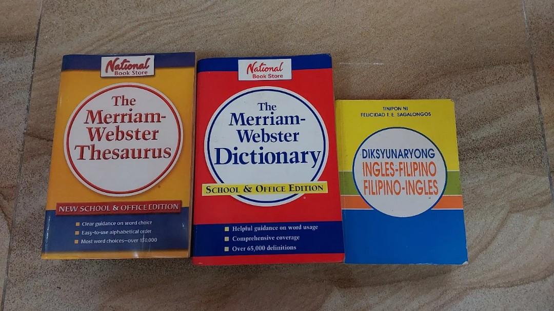 MERRIAM WEBSTER DICTIONARY AND THESAURUS! ENGLISH/FILIPINO DICTIONARY