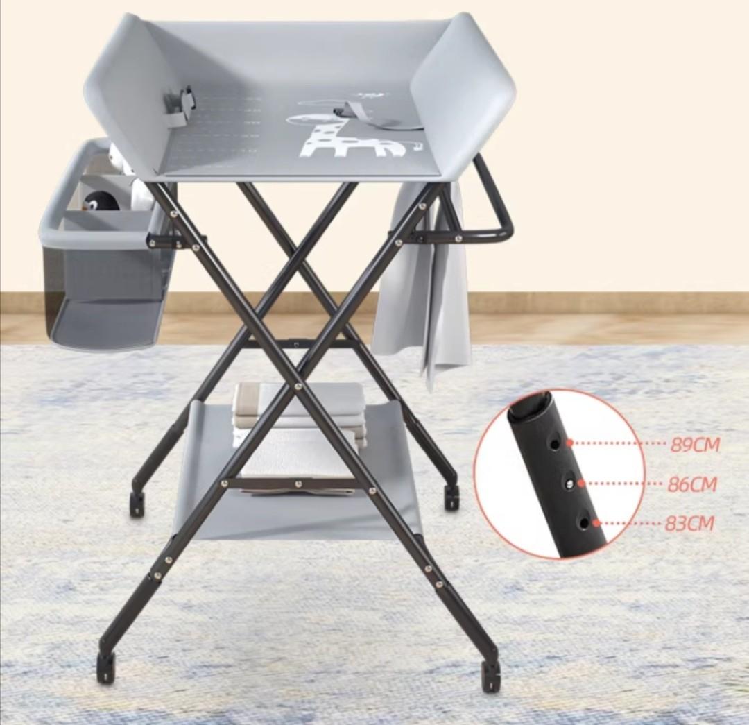 Multipurpose & Adjustable Height Folding Diaper Changing Table with