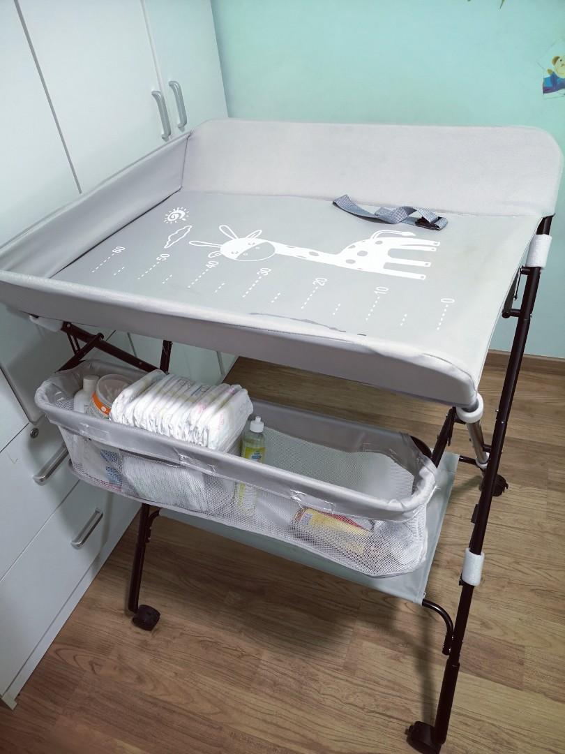 Multipurpose & Adjustable Height Folding Diaper Changing Table with