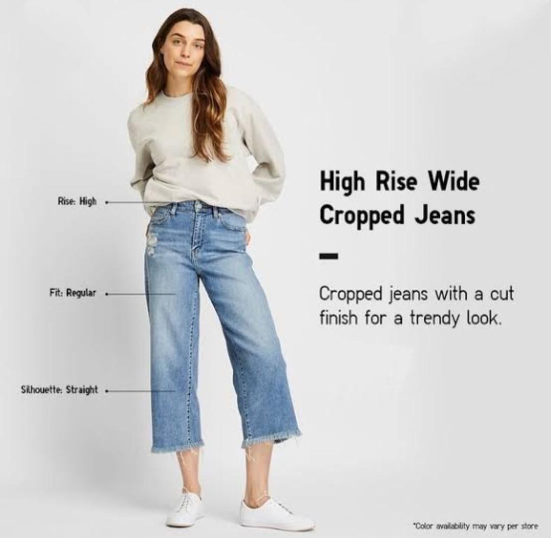 Banana republic highrise wide leg cropped jeans, Women's Fashion, Bottoms,  Jeans on Carousell