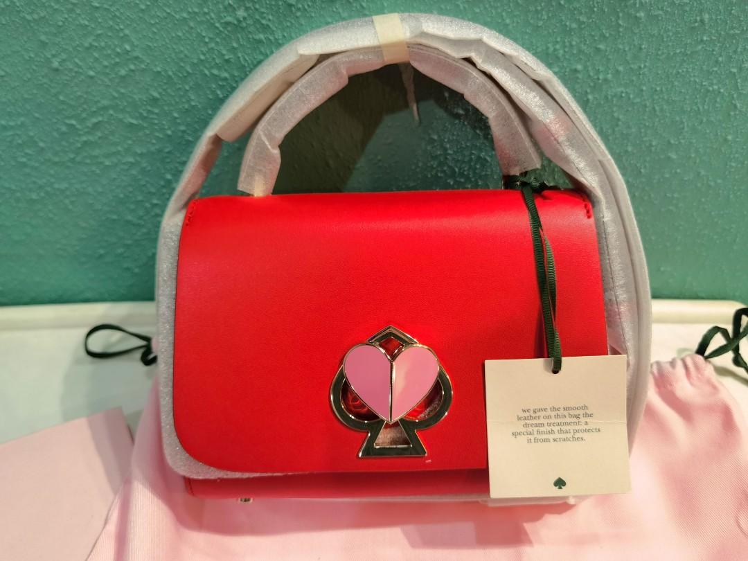 Kate Spade Nicola Twistlock Medium Leather Shoulder Bag In Red