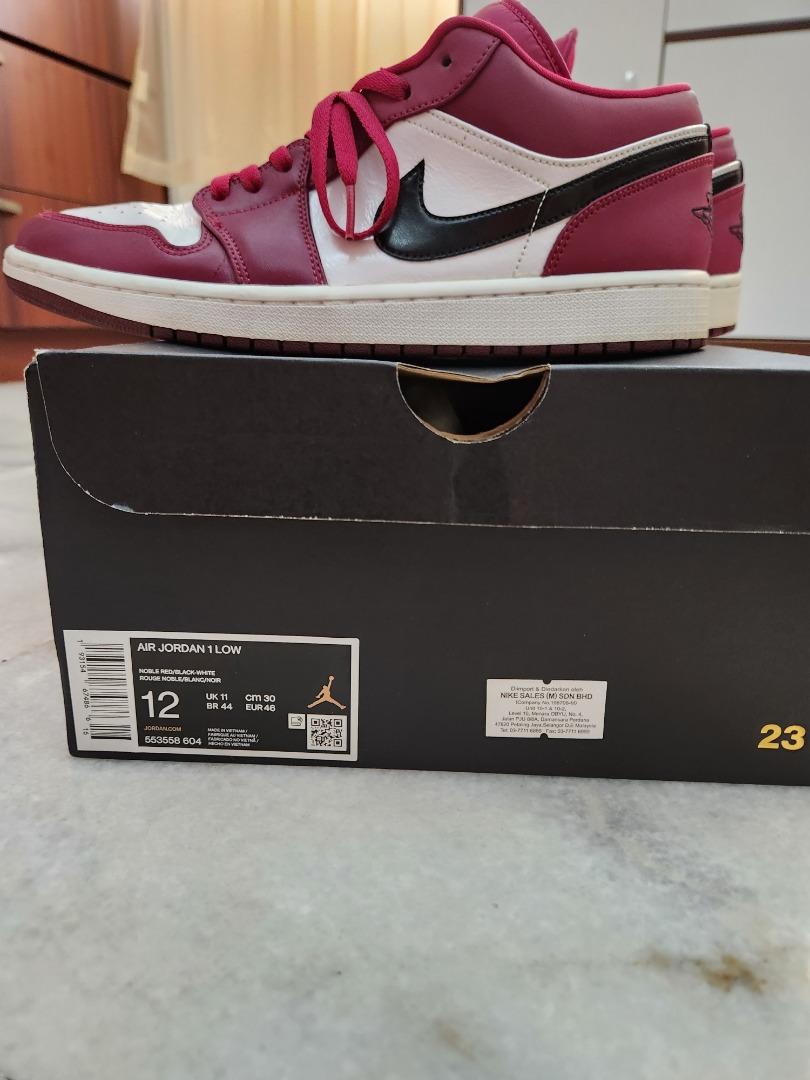 Nike Air Jordan 1 Low Noble Red / AJ1 Low Noble Red, Men's Fashion