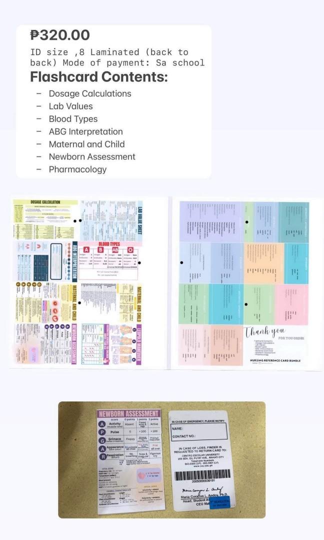 Nursing flashcards, Hobbies & Toys, Books & Magazines, Textbooks on