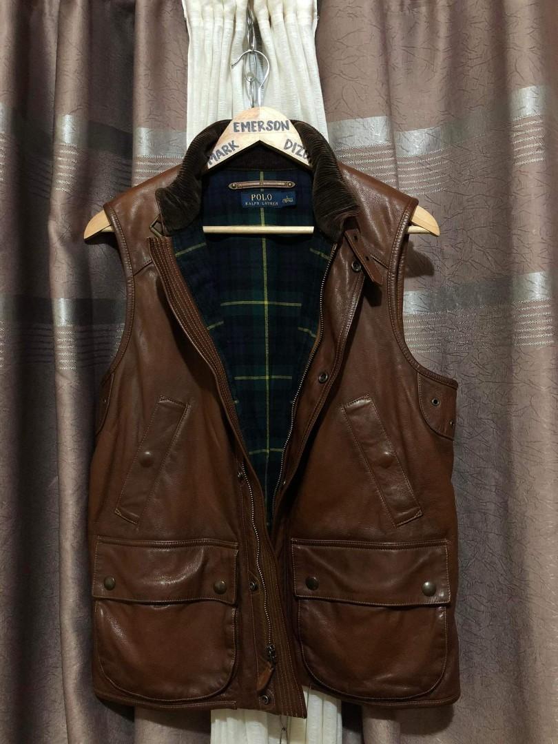 Ralph lauren hotsell leather vest