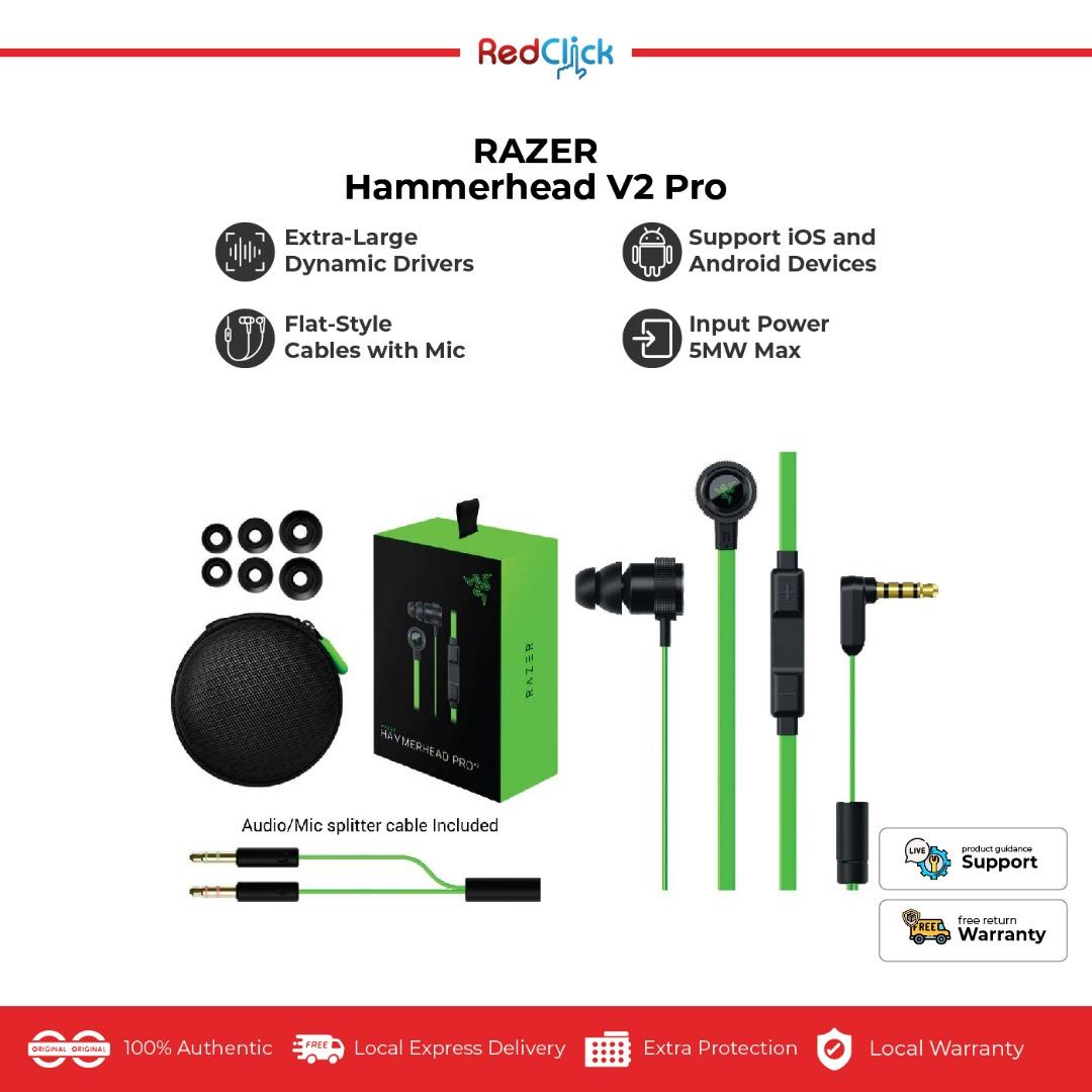 Razer Hammerhead V2 Pro 10mm Extra Large Dynamic Drivers Flat