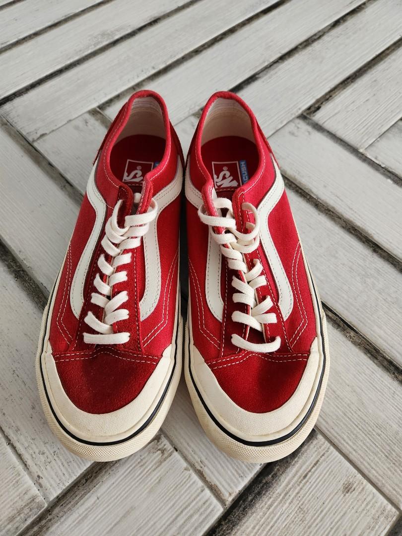 Red vans top red sole