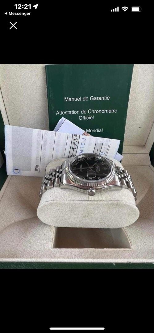 Rolex Datejust Super Jubilee 36mm (Category: Luxury Watches) located in Pasig City. Submitted by Watchaholics (Listing ID 1190690897, Image 3). Description: Fast break Rolex Datejust Super Jubilee Men size 36mm Continues Bracelet Black face Roman with Box and Japan reciept 9/10 Condition.