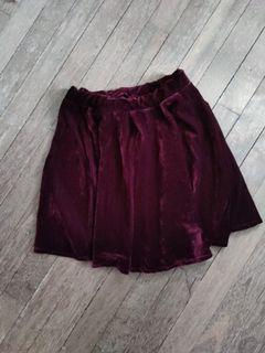 Romwe Velvet Stretchable Skater Skirt