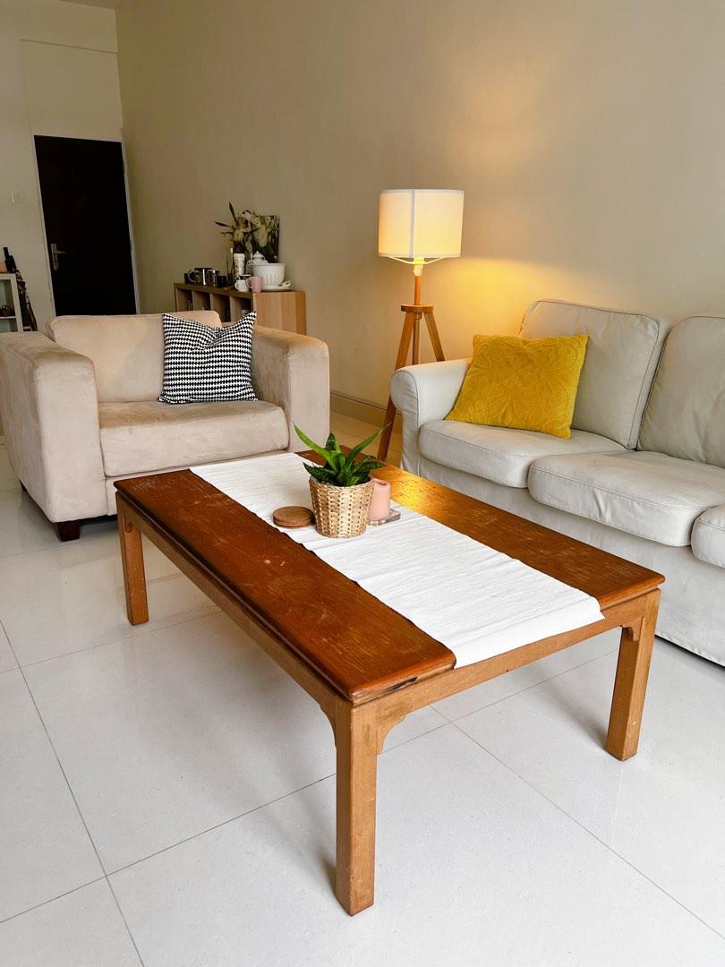 Rustic coffee table (Category: Tables & Sets) located in Singapore. Submitted by winestained (Listing ID 1190763434, Image 1). Description: Well loved rustic wooden coffee table for sale. Heavily used with obvious marks on the surface, however can be easily concealed with a nice table runner or cloth. Length: 122x76x44 Please arrange for self collection or own delivery. Thanks. .