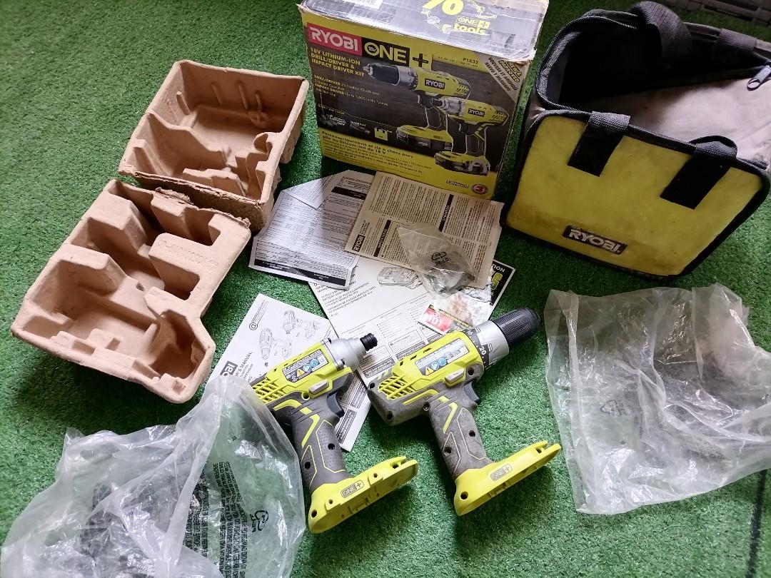 Ryobi drill driver and impact driver kit, Furniture & Home Living, Home