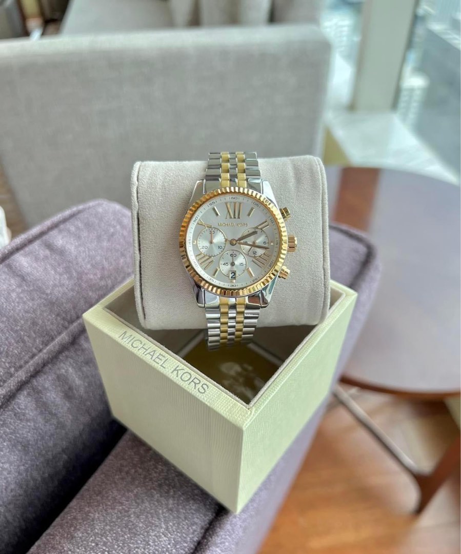 Michael kors lexington two tone watch deals