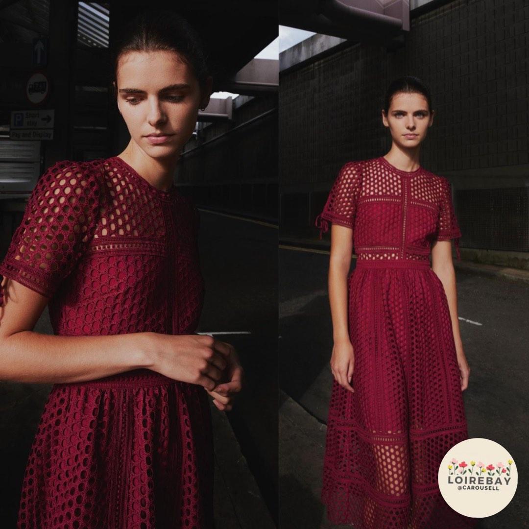 Self portrait sale burgundy dress