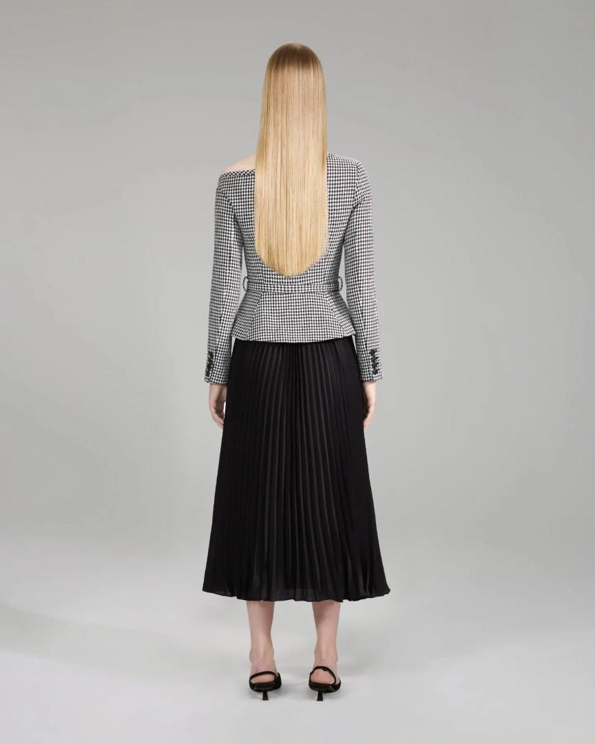 Self Portrait Houndstooth And Chiffon Midi Dress, Women's Fashion, Dresses  \u0026 Sets, Dresses on Carousell