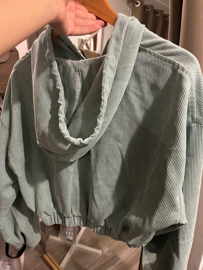 Shein Corduroy Jacket (Teal) (Category: Coats, Jackets and Outerwear) located in Cagayan de Oro. Submitted by declutterwithstef (Listing ID 1190811125, Image 3). Description: Shein Zip Up Hooded Jacket Used twice Good as new.