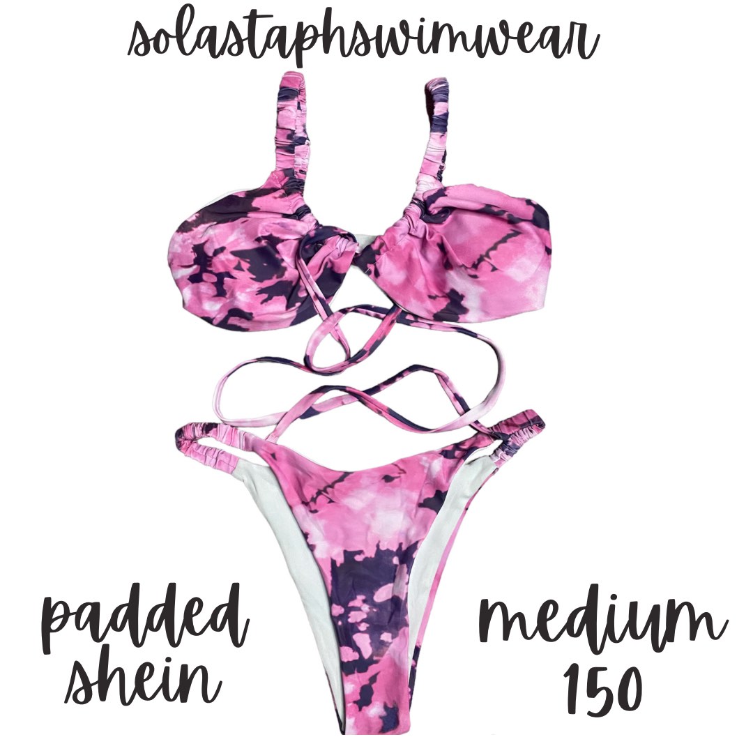 Shein Pink Bikini, Women's Fashion, Swimwear, Bikinis & Swimsuits on Carousell