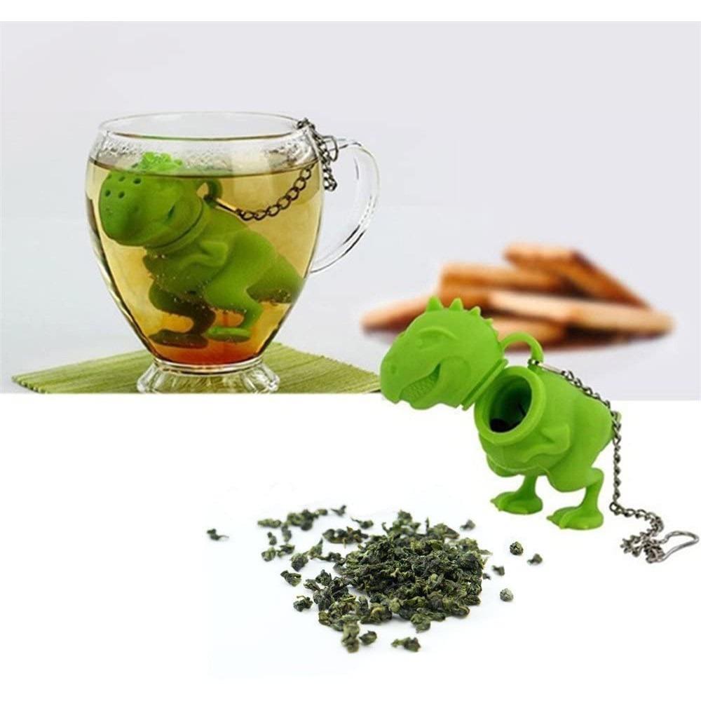 Silicone Dinosaur Shaped Loose Leaf Tea Infuser Strainer Herbal Filter ...