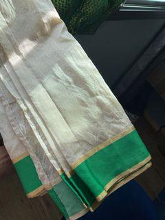 Silk saree green and gold